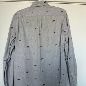 Grey, Dog-Print Men's Button Down J. Crew